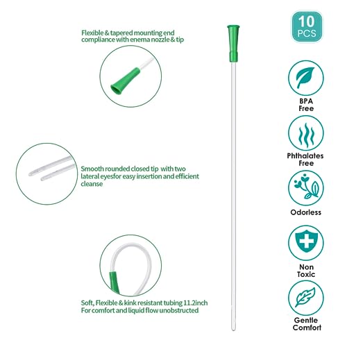 10Pcs Long Enema Nozzle Tip Colon Tube Kit for Colon Cleansing, Enema Anals Applicator Enema Attachment Adapter Man Enema Coffee,Enema Replacement Accessories Catheter Health Detox Rectal Cleanser - Thumbnail 2