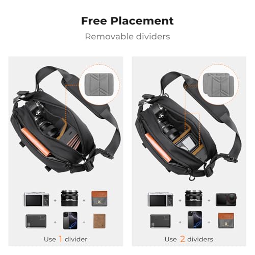 Image of K&F CONCEPT Camera Sling Bag Crossbody Bag Waterproof Camera Shoulder Backpack DSLR /SLR /Mirrorless Camera Case