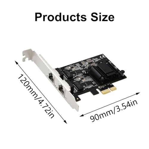 Tarjeta de red Ethernet PCIE 2.5Gbps con doble puerto, adaptador RJ45 RTL8125B 10/100/1000/25000Mbps para Desktop miniatura 3