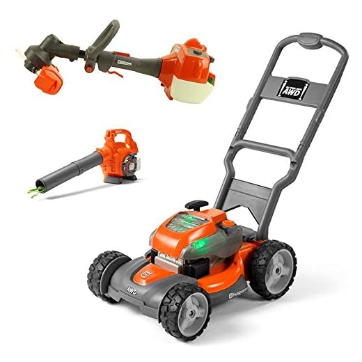 Husqvarna Kids Battery Operated Toy Leaf Blower + Weed Eater + Lawn Mower w/ Sound