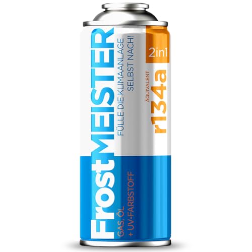 FrostMEISTER 2-in-1 Car Air Conditioning Recharge Kit (400ml) - R134a Replacement Gas & Oil for Vehicles (19952016) - Easy DIY AC Refill Eco-Friendly & Safe