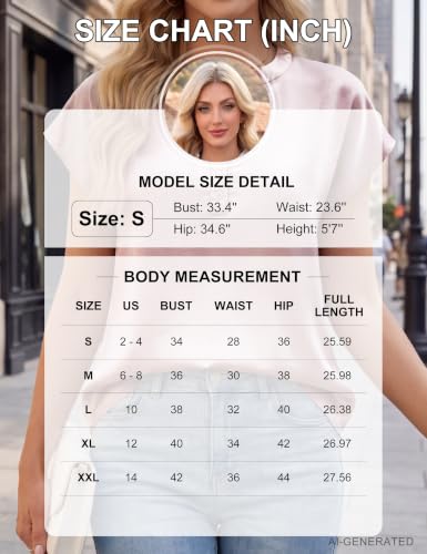 Blooming Jelly Womens Dressy Casual Tops Satin Work Blouses Cap Short Sleeve Button Down Shirts Tredny Summer Business Outfits (Black,Large) Blooming Jelly Womens Dressy Casual Tops Satin Work Blouses Cap Short Sleeve Button Down Shirts Tredny Summer Business Outfits (Black,Large) - Image 6