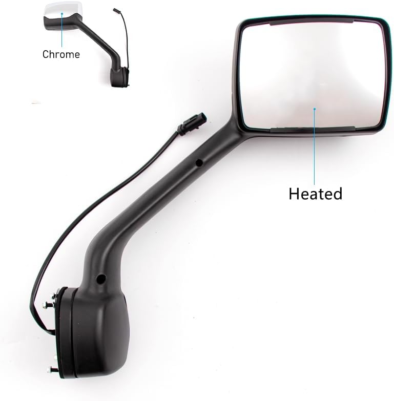 Replacement for Kenworth T680 Hood Mirror Assembly Heated 2013-2020 Peterbilt 579 587 2010-2017 Passenger Side/Right Side RH (Chrome)