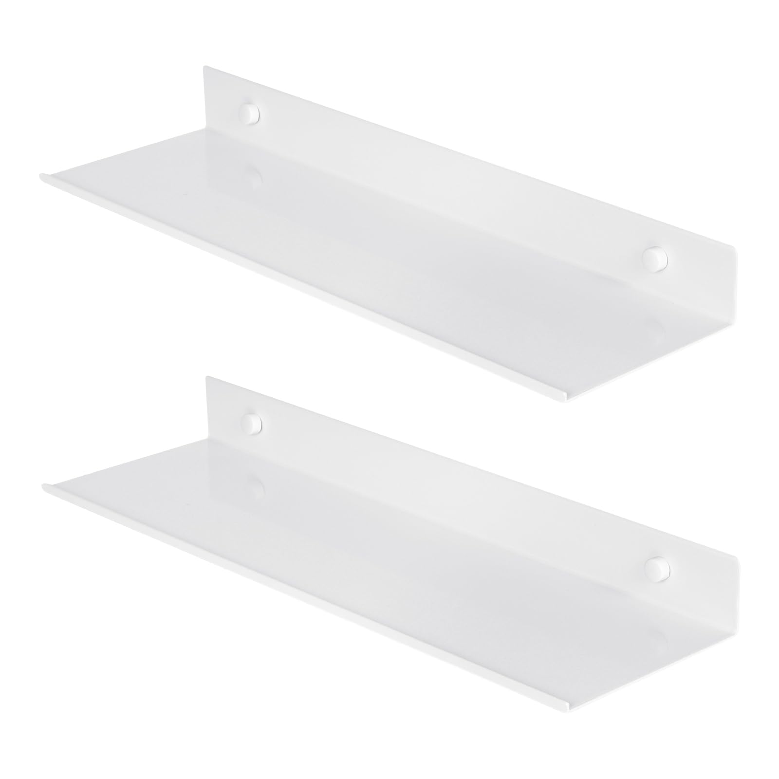 MILUKA Wit Zwevend Wandrek Set Van 2 - 50 Cm Metalen Planken Voor Woonkamer En Slaapkamer