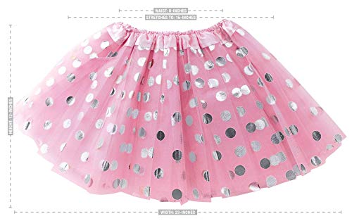 Pink Tutu Toddler Girls Polka Dot Tulle Skirts & White Tutu Skirt Set For Toddlers / Two Tutus - Halloween Costume, Girl Dress Up Birthday Party Spring Easter Costume #TOP2
