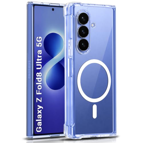 Image of TheGiftKart Crystal Clear Back Cover Case for Samsung Galaxy Z Fold 8 Ultra 5G Compatible with MagSafe | Shock Proof 360 Degree Protection | Hard Back Cover Case (PC & TPU, Transparent Bumper)