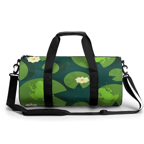 Sac de sport gym grenouille feuille fleur 45x23x23cm polyvalent