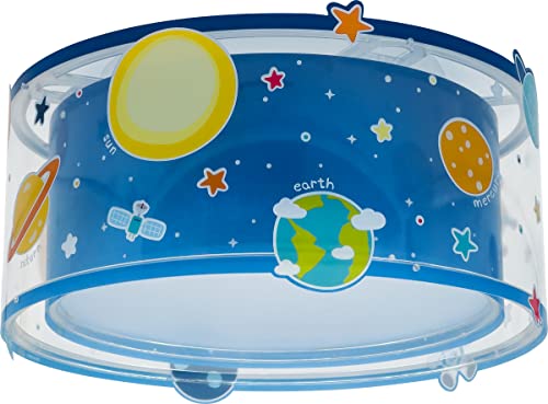 Plafonnier enfant Planets planètes système solaire Bleu, 41346, E27