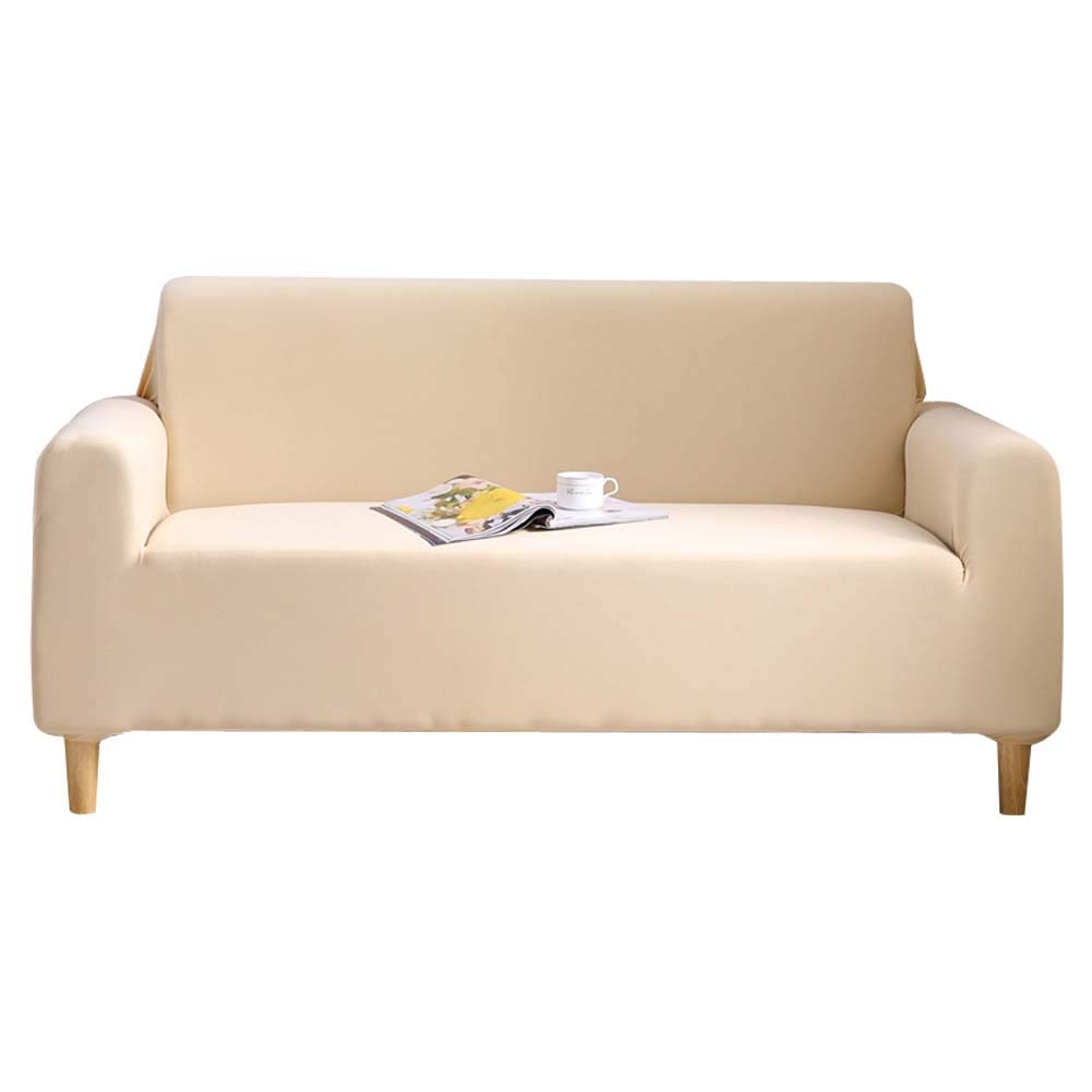 Zangge Bedding Sofa Cover Slipcovers Set Beige 3 Seater Sofa Protector Cover Polyester Elastic Stretch Solid Colour Armchair Couch Living Room