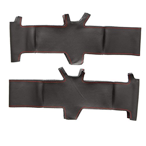 Loncky Custom Black Genuine Leather Car Steering Wheel Cover For Volkswagen Vw Passat 2007 2008 2009 / Vw Eos 2007 2008 2009 / Jetta Tdi 2009 / Tiguan 2009 2010 / Jetta Se/Sel 2008 2009 Accessories #TOP4