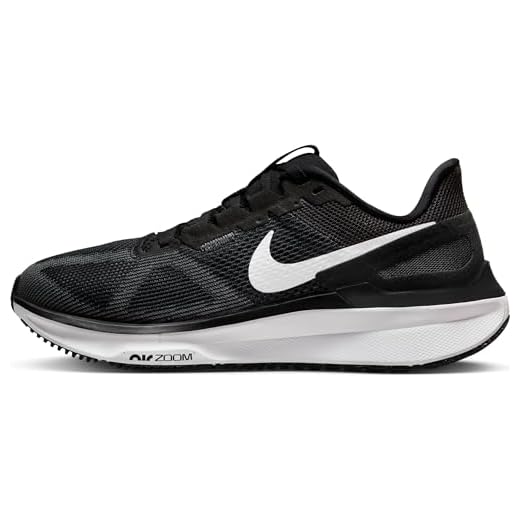 Nike Femme W Air Zoom Structure 25 Running Shoe, Black/White-DK Smoke Grey, 38 EU