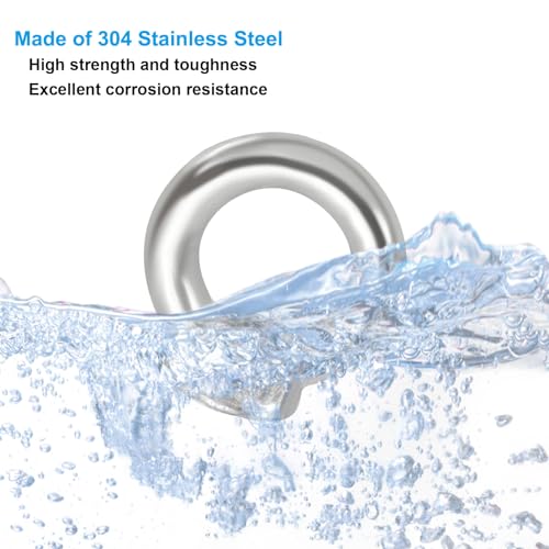 PATIKIL Ringmutter Ösenmutter M3, 6 Stück 304 Edelstahl Ringmuttern Ringösen Augenmuttern Ringschrauben Gewinde Muttern Befestigung Schulter Metrischer Ring für Marine