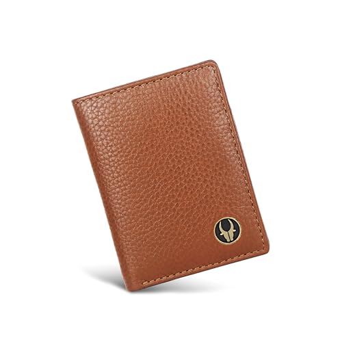 Image of WildHorn RFID Protected Genuine Leather Wallet for Men I 4 Card Slots I 2 Slip Pockets I 1 Currency Compartment (Tan)