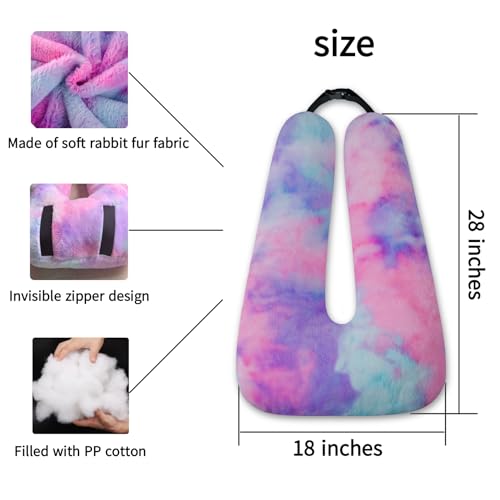 Image of FHSGGP Travel Pillow Car Pillow Kid Car Sleeping Colorful Purple | The Sleeping Aid for Adults and Kids on Road Trips Kids Travel Pillow