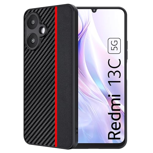 FDHYFGDY Carcasa para Xiaomi Redmi 13C 5G Funda, protección de cámara [Fibra de Carbono] Case,[Antiarañazos], [a Prueba de Golpes],Xiaomi Redmi 13C 5G