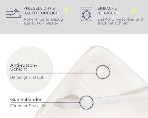 Essence Sleep Schaumstoffplatte mit Bezug, Polster, Matratze Auflage, Topper – Schaumstoff für DIY-Projekte z.B. Sitzpolster oder Haustierbett, 180 x 200 cm, Höhe 5cm