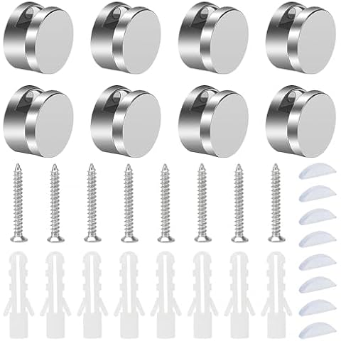 YIXISI Zinc Alloy Mirror Clips for 3-4 mm Glass Cover