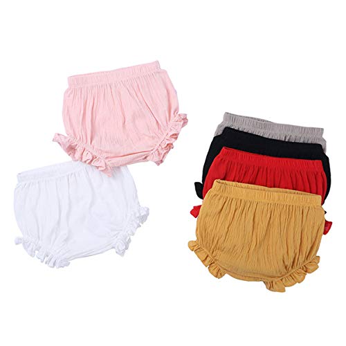 Image of 3 Pack of Little Baby Girls Boys Cotton Linen Blend Cute Bloomer Shorts