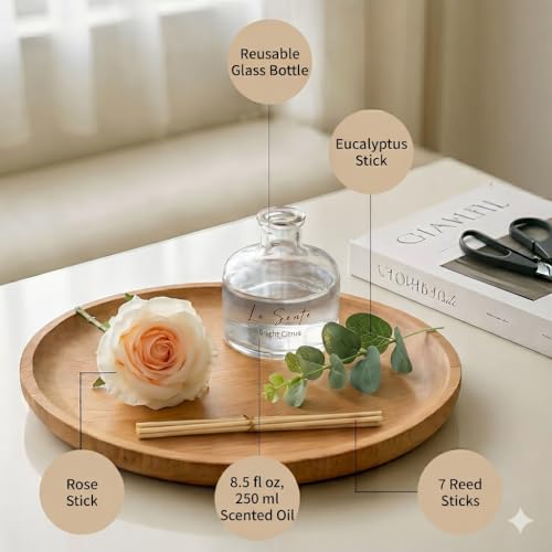 Difusor de varitas cítricas 250 ml con flor decorativa miniatura 4