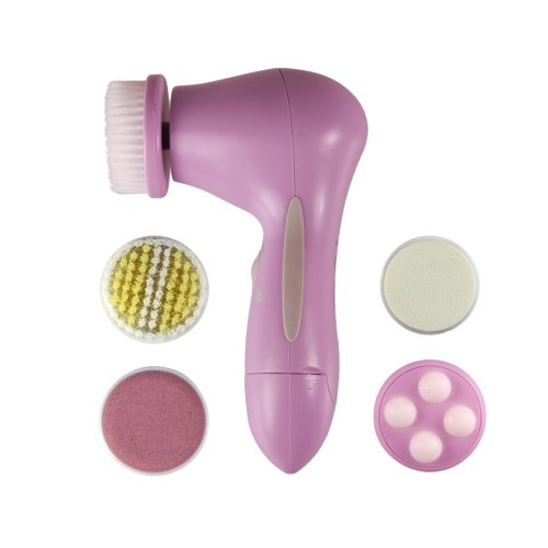 MelodySusie - Multi-functional Waterproof Small Nylon Brush, Soft Brush, Massor, Pumice, Face Sponge 5 in 1 Facial & Bod