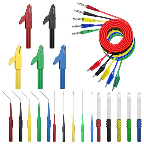 Kit de sondas | Banana Plug Alligator Clip Leads | Juego de pinzas de perforación de alambre intercambiable | Kit profesional de herramientas de prueba multitester | Sondas de metro eléctrico para