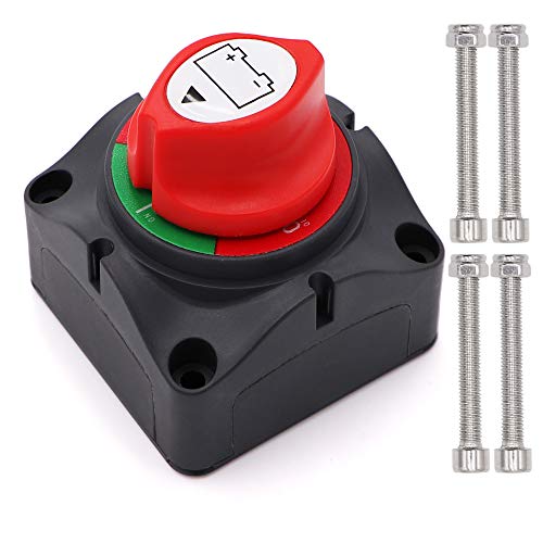 Battery Disconnect Switch,12-48 V Battery Cut Master Switch for Marine Boat RV ATV UTV Vehicles, Waterproof Heavy Duty Battery Isolator Switch, 275/1250 Amps, On Off Position