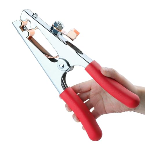 500A Welding Ground Clamp with Braided Copper Shunt Strap, Copper Grounding Clamp Kit for Arc Welding Welders, Grounding Tool