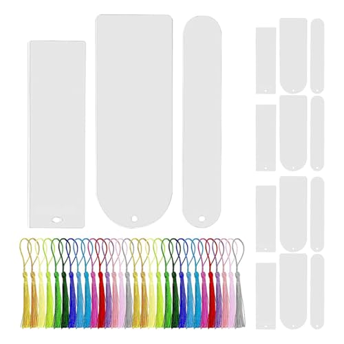 Marque-pages en acrylique transparent COHEALI avec support pour pompons