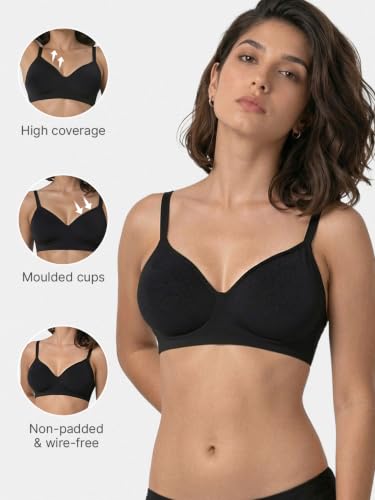Image of Enamor Innovations Fabcool Encircled Side Support Shaper, Non Padded, Wirefree, High Coverage, Women's Cotton Everyday Bra - A042 (Available in Plus Sizes)