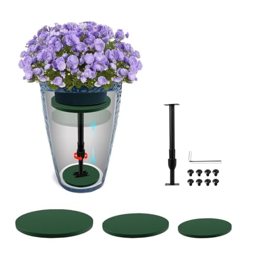 Axcoix Adjustable Height Plant Risers for Inside Pots, 12-21" Planter Inserts for Large Pots, Planter Lift Insert for Tall Square Round Taper Planters (6" 8" 10" Base or Top)