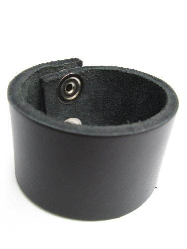 Dangerous Threads Biker Wristband Black Topgrain Leather 1 1/2