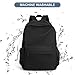 Black School Backpack for Girls Women Waterproof High School Book Bag Cute Backpack for Men Teens Boys, Lightweight Simple Middle School Back Pack Daypack