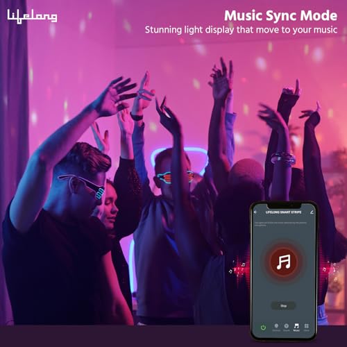Image of Lifelong Smart LED Strip Lights 10M (32.8 Feet) - 16 Million RGB Lights for Home Decoration & Room Decor | Sound Sync | Smart Control with App | Works with Alexa & Google | IP65 Waterproof (LLESL10P)