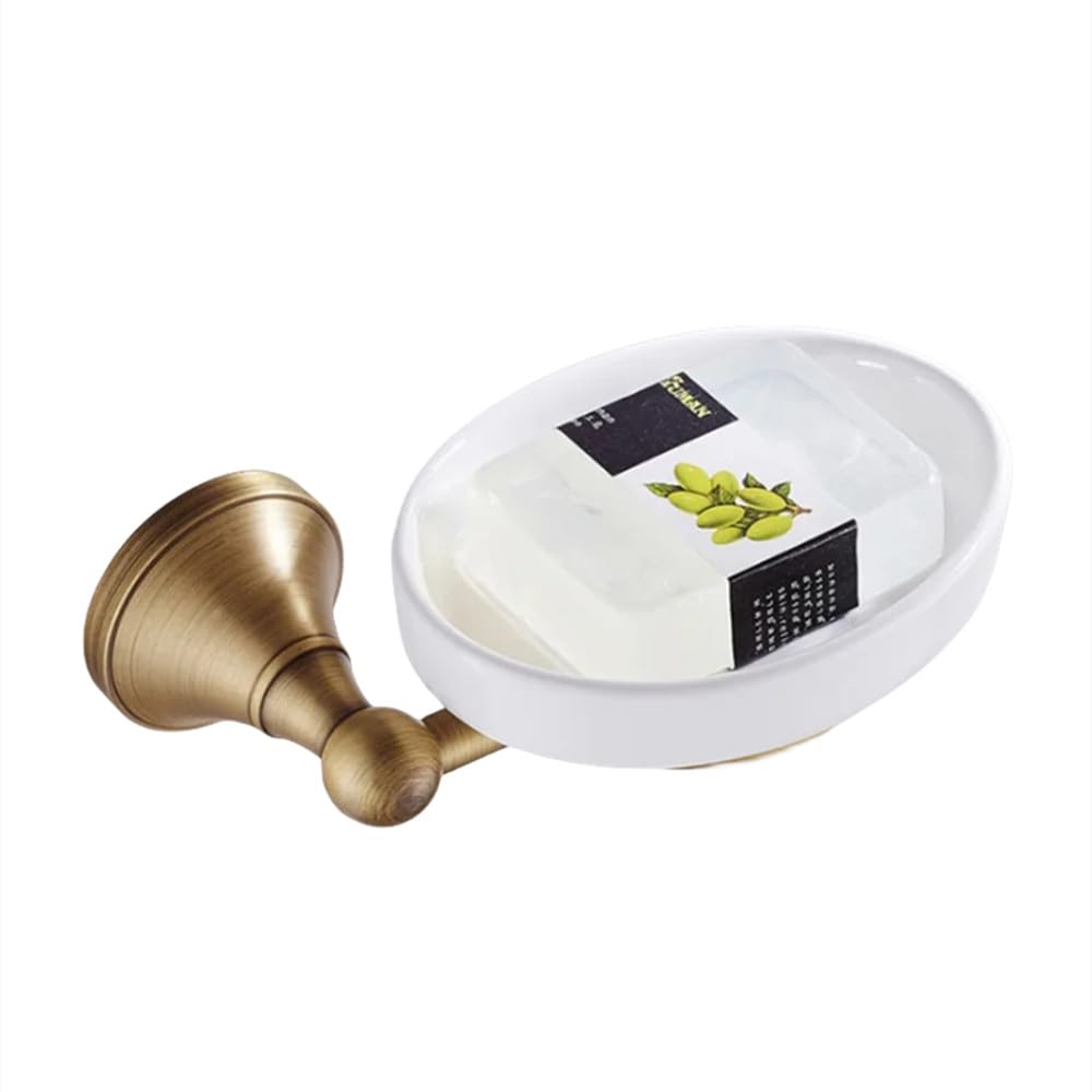 Ambiance bain rétro : porte-savon et porte-brosse en bronze antique