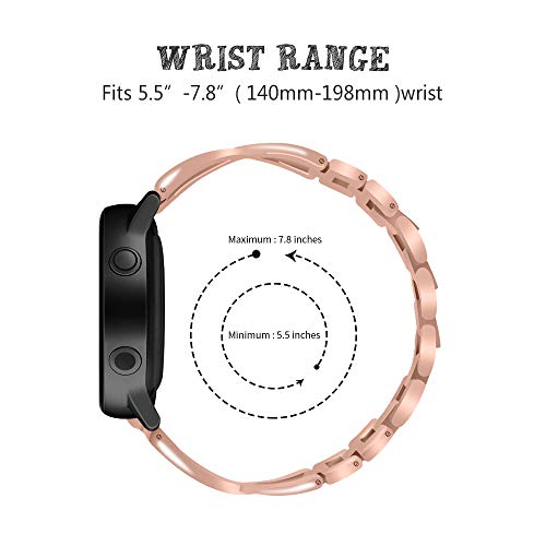 Ruentech Compatible For Fossil 42Mm Women's Gen 6/Gen 5E/Gen 4 Venture Hr Bands, Replacement Metal Strap Bracelet Compatible With Fossil Q Venture Gen 4 And Gen 3 Smartwatch (Rose Gold) #TOP1