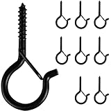 BEHENO 8 PCS Q-Hanger, Screw Hooks for Outdoor String Lights - Ceiling Hooks for Hanging Plants Wind