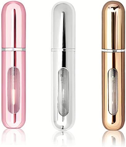 HuiYouHui 3Pcs 5ml Portable Mini Refillable Perfume Empty Spray Bottle Atomizer,Bottle Portable Mini Empty Easy to Fill Scent Aftershave Pump Case for Travel Outgoing Purse