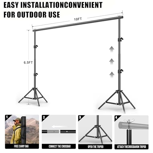 Soporte para fondo fotográfico ajustable 6.5x10 pies BEIYANG miniatura 3