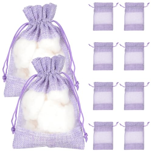 10Pcs Lavender Sachet Bags - Empty Violet Cloth Bags with Drawstring for Lavender, Spice, Jewelry, Tea, and Closet Freshening