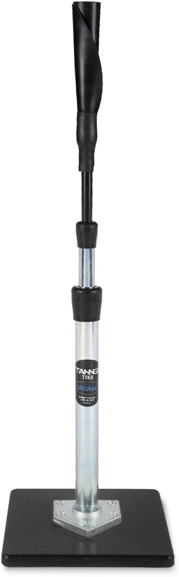 TANNER TEE the ORIGINAL | Premium Baseball/Softball Batting Tee w/TANNER Original Base, Patented Hand-rolled FlexTop, Adjustable Height: 26-43 inches (TT001)