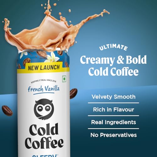 Sleepy Owl French Vanilla Cold Coffee | 4 x 230ml Cans | Made With Real Milk & Coffee | No Preservatives - Image 4