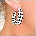 Aneneiceera Vintage Black White Checkered Hoop Earrings Acrylic Black White Striped Checkered Earrings Acrylic Stripes Huggie Hoop Earrings Grid Checkered Hoop Dangle Earrings Jewelry for Women