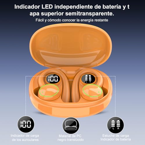 Miniatura 6 de Auriculares Inalámbricos, Bluetooth 5.3, Estéreo De Alta Fidelidad, Auriculares Bluetooth Con Micrófono Enc Con Cancelación De Ruido, Auriculares Inalámbricos Ipx7 Con Pantalla Led De 40 Horas