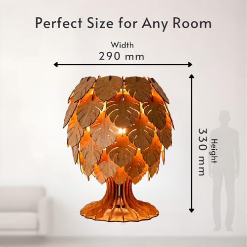 Image of Handcrafted Wooden Table Lamp, Minimalist Lighting for Bedroom, Living Room & Office, Eco-Friendly Desk Lamp,Rustic Home Decor Accent Light (Pineapple) Bulb Included