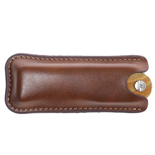 Onedor Handmade 100% Natural Green Sandalwood Fine Tooth Wooden Comb For Men Hair, Beard, And Mustache Styling Pocket Comb With Leather Case (Folding) #TOP5