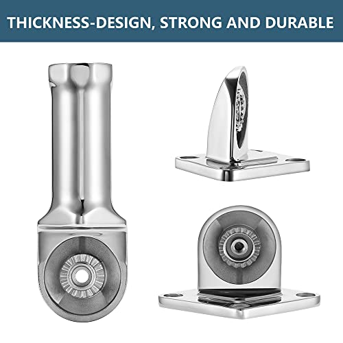 Zomchain Flag Pole Holder 304 Stainless Steel, Flag Pole Bracket 180 Degree, Heavy Duty Multi-Position Flag Pole Mounting Bracket For 1Inch Flag Pole #TOP5
