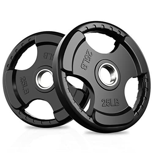 RitFit 2-inch Olympic Rubber Grip Plates (Single/Pair/Set) for Barbell