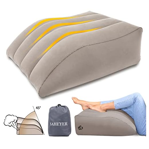 SAHEYER Leg Elevation Pillows,Inflatable Leg Pillows for Swelling, Portable Wedge Pillow for Improve Circulataion and Reduce Swelling,Suitable for Sleeping,Pregnant,Surgery and Injury Recovery(Gray)