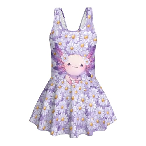 Traje de baño para niñas con falda xixirimido, corte sin mangas y ajuste cómodo de una pieza