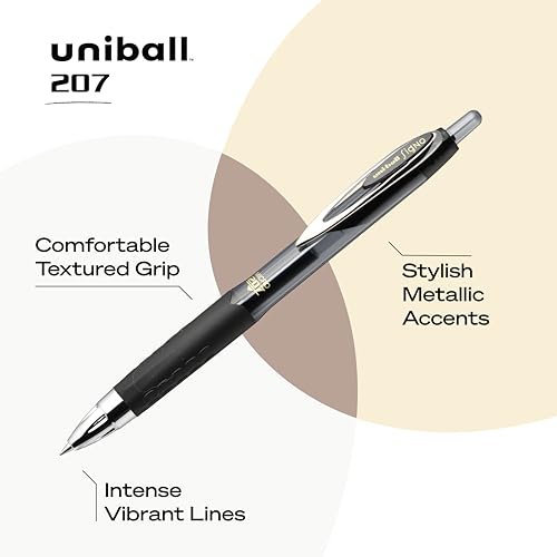 Uni-ball 207 Plus+ Bolígrafos Gel Retráctiles Pack 6 Colores miniatura 2